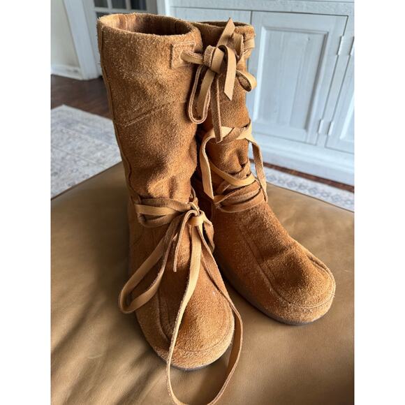 Steger Mukluks Chesnut Leather Winter Boots Mens Size US 14 + felt insoles - Picture 1 of 12